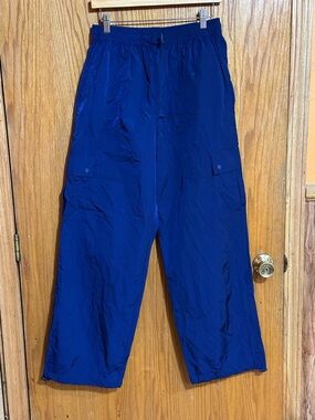PINK NWT Victoria's Secret womens satin parachute Cargo Pants navy SZ medium